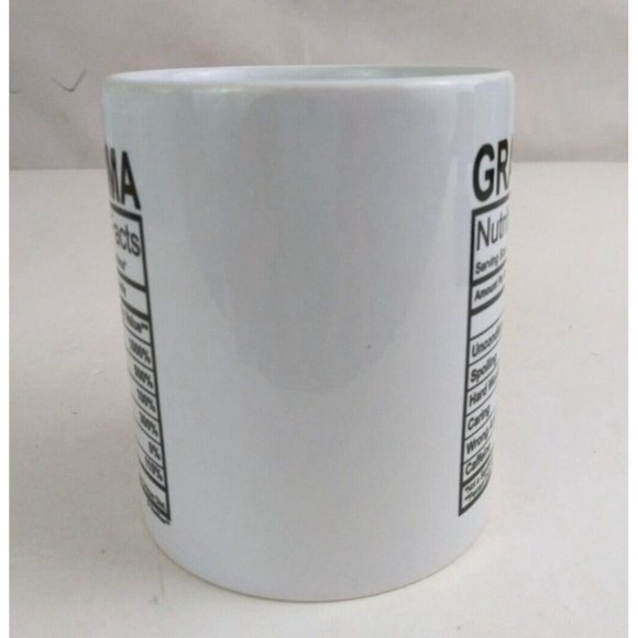 ThisWear Grandma Nutritional Facts White & Black 3.75" Coffee Cup Mug - Picture 2 of 6